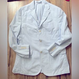 Vintage like new. Worn once seersucker blue POLO by Ralph Lauren blazer.